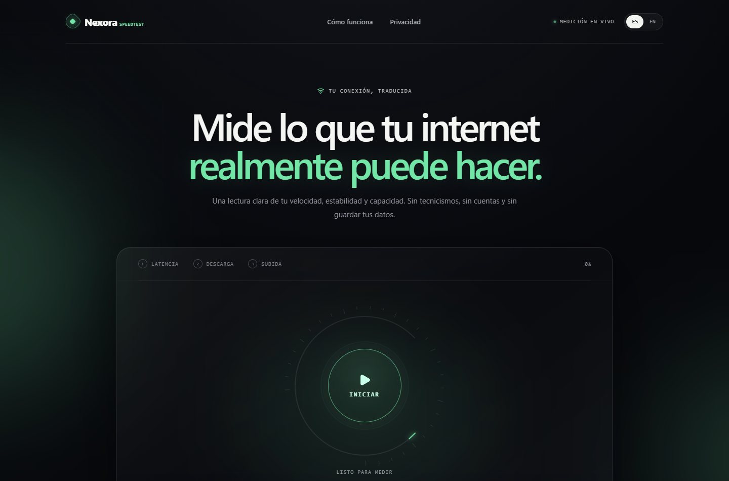 Vista previa de Nexora SpeedTest